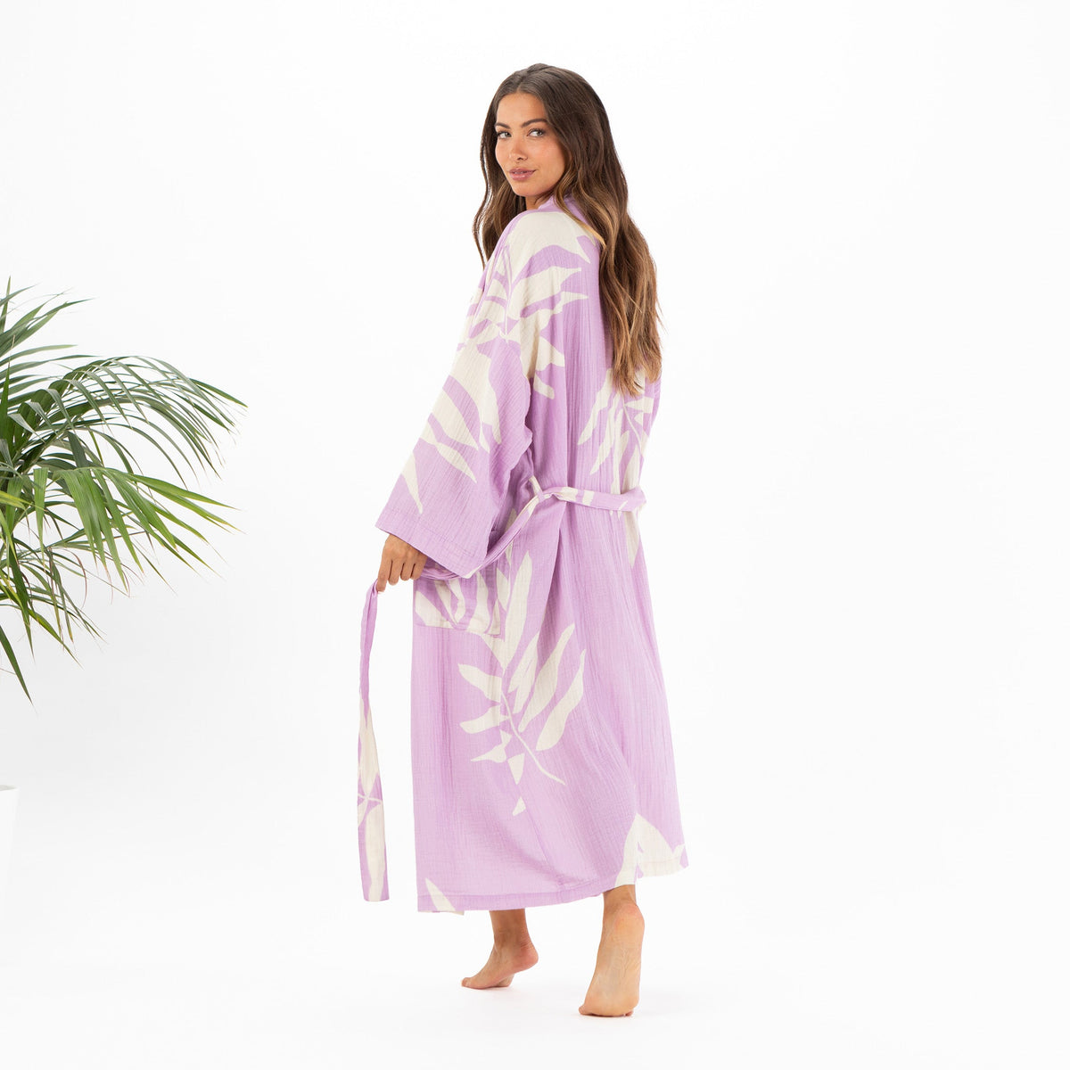 Staycation Robe | Painted Fronds